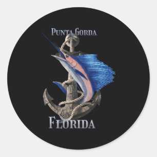 Punta Gorda Florida Swordfish Marlin Ocean Fishing Classic Round Sticker
