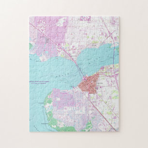 Punta Gorda & Port Charlotte Florida Map (1957) Jigsaw Puzzle
