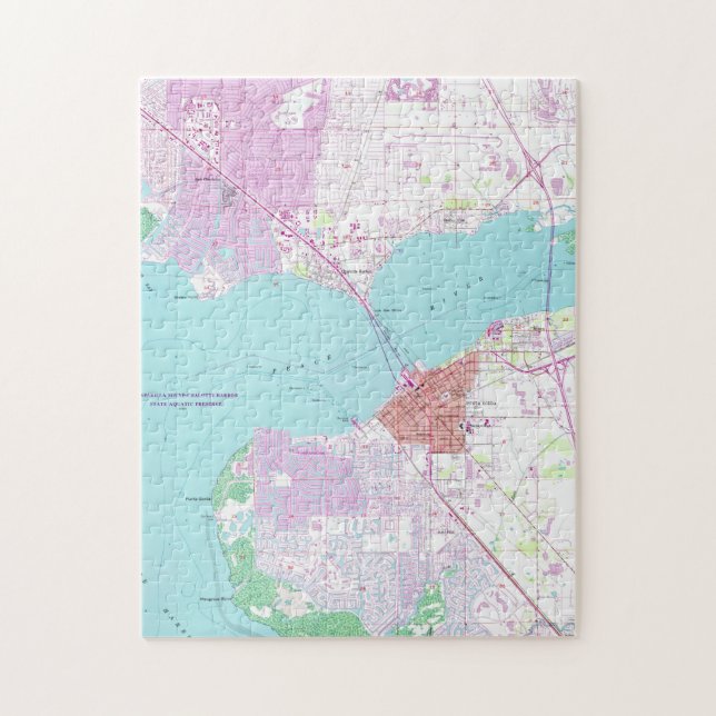 Punta Gorda & Port Charlotte Florida Map (1957) Jigsaw Puzzle (Vertical)