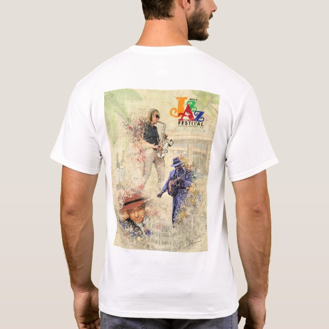 Punta Gorda's 2016 Wine & Jazz Poster design T-Shirt (Back)