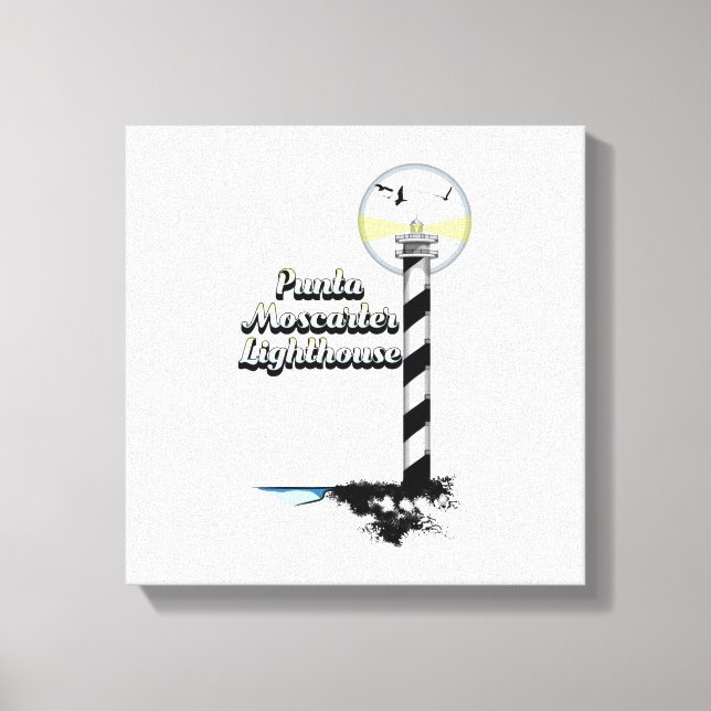Punta Moscarter Lighthouse Canvas Print (Front)