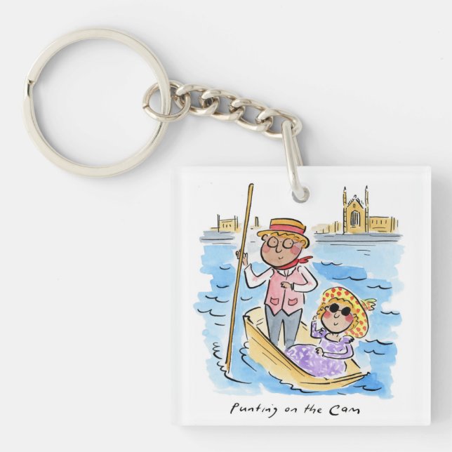 Punting on the Cam, Cambridge Keychain (Front)