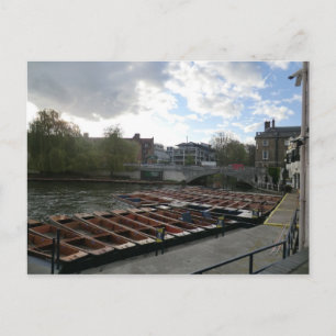 Punts on the River Cam in Cambridge Postcard