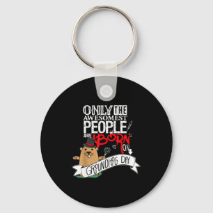 Punxsy Phils Cute Groundhog Day February 2nd Birth Keychain