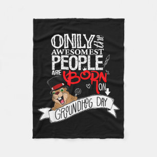 Punxsy Phils Groundhog Day February 2nd Birthday C Fleece Blanket