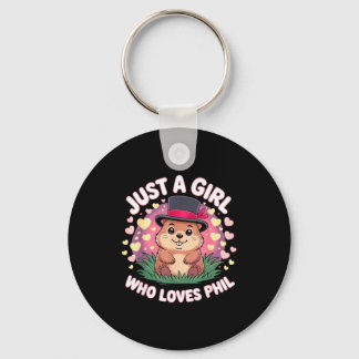 Punxy Phils Groundhog Day Costume February 2nd Cut Keychain