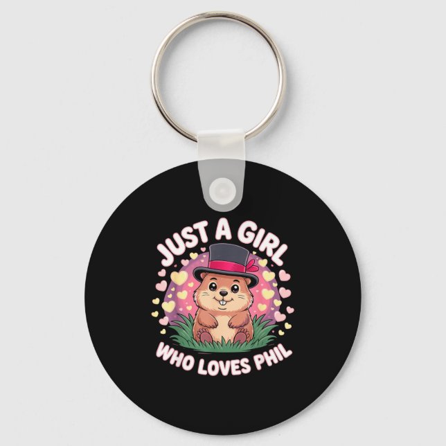 Punxy Phils Groundhog Day Costume February 2nd Cut Keychain (Front)