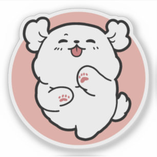 Pup a Hello! – Happy White Dog Cartoon Design