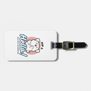 Pup a Hello! – Happy White Dog Cartoon Design Luggage Tag