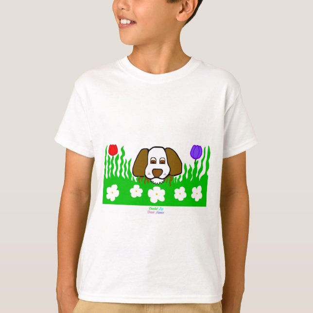 Pup N Play Boys White Basic T Shirt (Front)