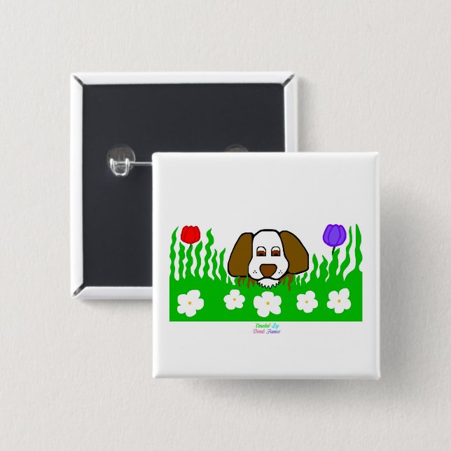 Pup N Play Square Button (Front & Back)