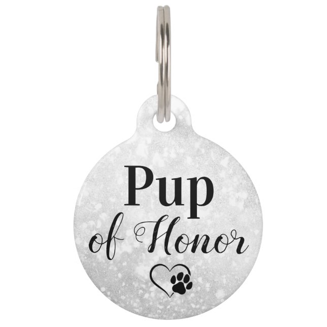 Pup Of Honour Personalized Dog Pet Wedding Tag (Front)