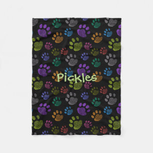 Pup Paw Fleece Dog Blanket, Small Blanket