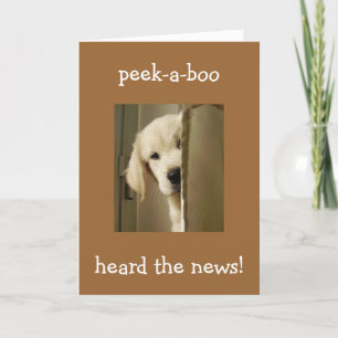 PUP SAYS "PEEK-A-BOO" ADOPTION CONGRATULATIONS CARD