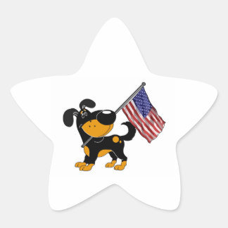 Pup with Flag Star Sticker