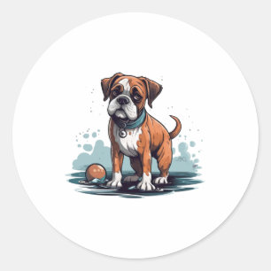 PupArt Design Boxer Briefs - Funny Dog Graphic Classic Round Sticker