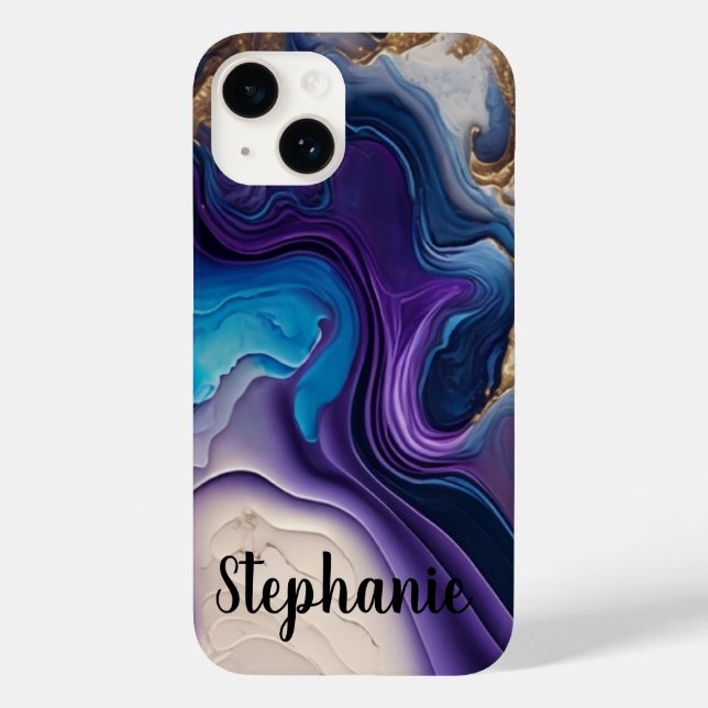 Puple Mable Rose Gold Name Script Case-Mate iPhone Case (Back)