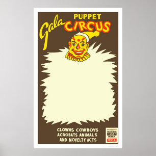 Puppet Cowboy Circus 1938 WPA Poster