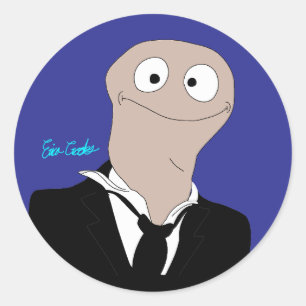 Puppet looking at you classic round sticker