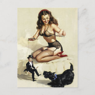 Puppet Pin Up Postcard