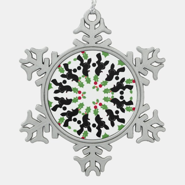 puppet snowflake pewter christmas ornament (Front)