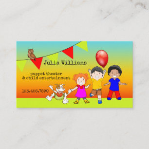 Puppet Theater Enfant Carte de visite d'animation