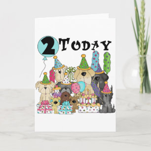 Puppies 2nd Birthday Bash Tshirts and Gifts Card