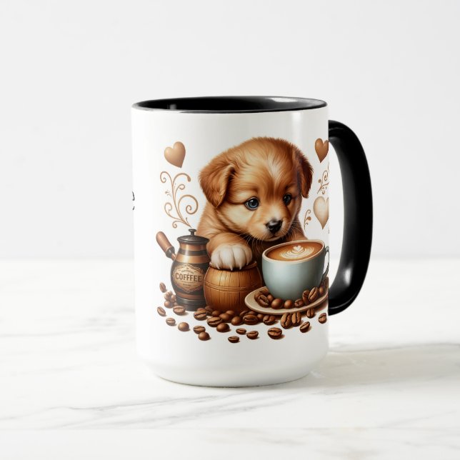 Puppies are a girl's best friend mug (Front Right)
