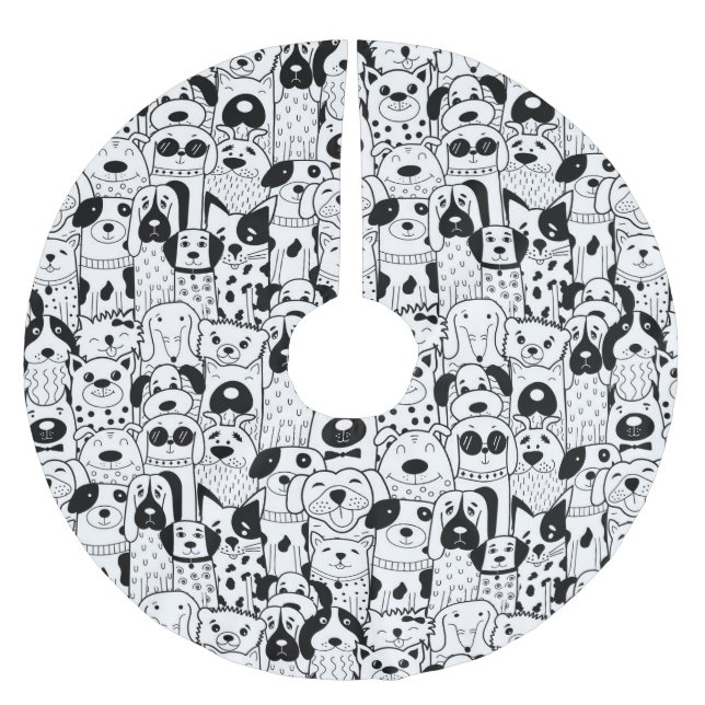 Puppies Brushed Polyester Tree Skirt (Front)