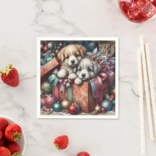 Puppies Christmas Napkins