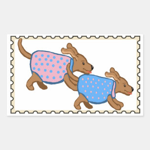 Puppies Fake stamp Sticker