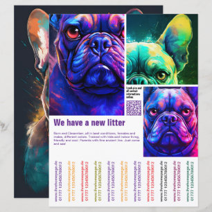puppies for sale flyer template QR code