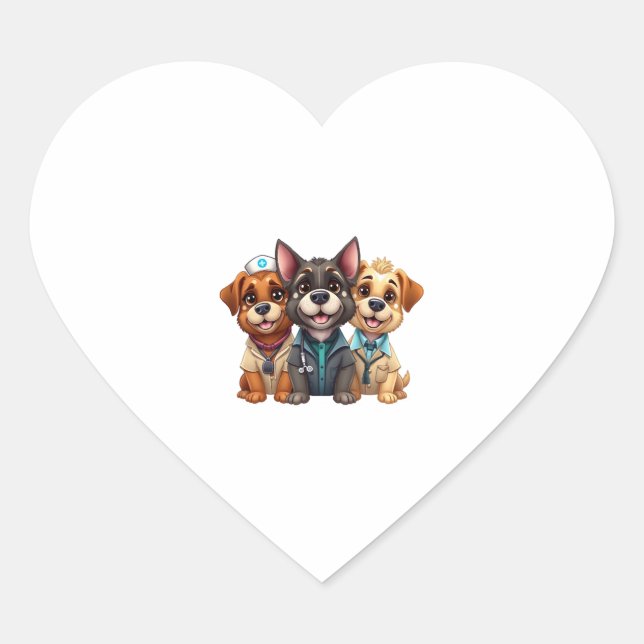 Puppies Heart Sticker (Front)