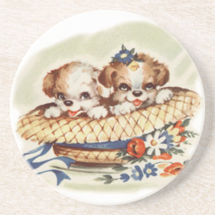 puppies in hat coaster