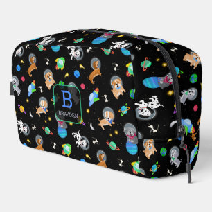 Puppies In Space Watercolor Dog Astronauts Dopp Kit