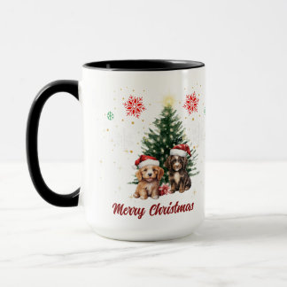 Puppies mignonnes Café de Noël Mug