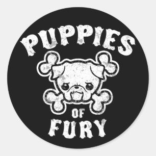 Puppies of Fury Classic Round Sticker