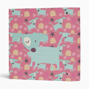 Puppies, Stars, and Flowers Binder