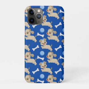 Puppies White Dog Bones Blue Ball Animal Lover iPhone 11 Pro Case