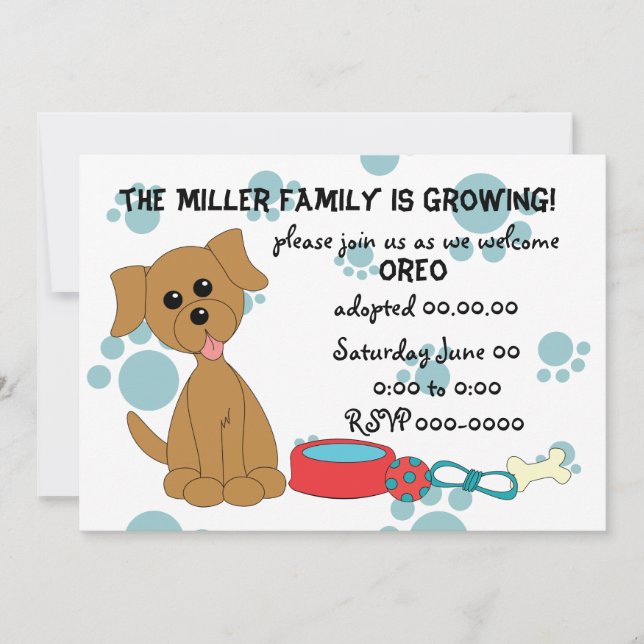 Puppy Adoption Celebration! Invitation (Front)