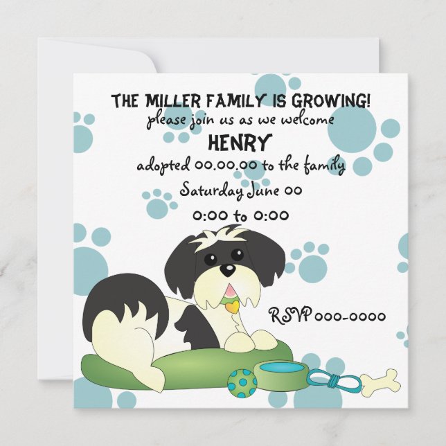 Puppy Adoption Celebration! Invitation (Front)