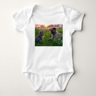 Puppy and Kitten Baby Bodysuit