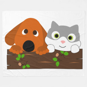 Puppy and Kitten Fleece Blanket