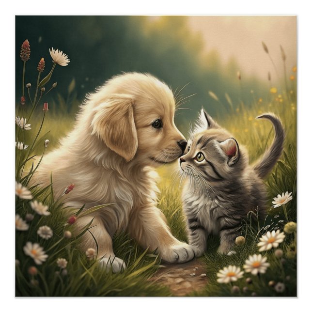 Puppy And Kitten Poster (Front)