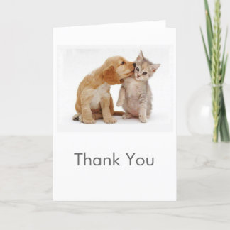 Puppy and Kitten Thank You Card