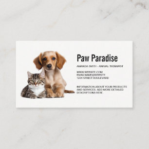 Puppy and Kitty Laying Side by Side Business Card