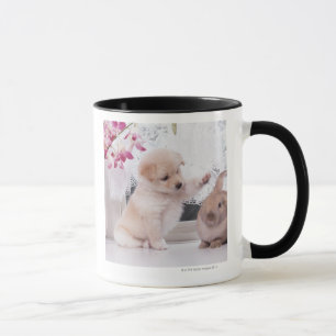 Puppy and Lop Ear Rabbit Mug