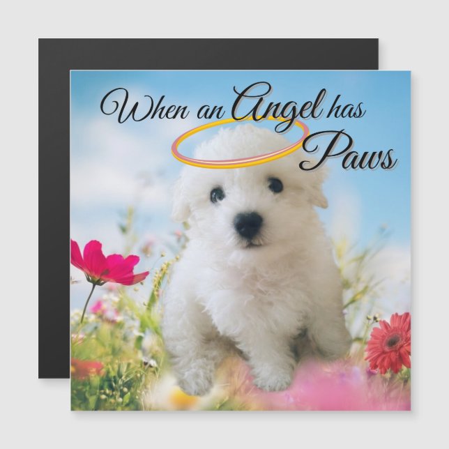 Puppy Angel Magnetic Card (Front/Back)