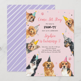 Puppy Anniversaire Invitation Chien Party Pawty Gi