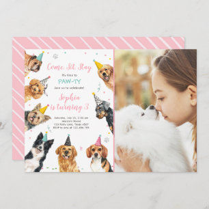 Puppy Anniversaire Invitation Chien Party Pawty Gi